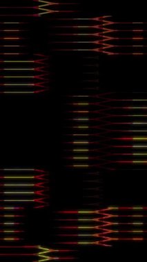 3D soyut parlak çizgiler, dalga, renkli, siyah arkaplan