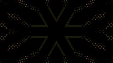 3D animasyon güzel video renkli soyut parlak ışık enerjisi 4K düz çizgi dalgaları merkezde yuvarlak ışık efekti, siyah arkaplan