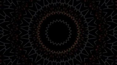 3D animasyon güzel video renkli soyut parlak ışık enerjisi 4K düz çizgi dalgaları merkezde yuvarlak ışık efekti, siyah arkaplan