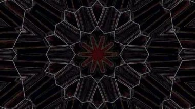 3D animasyon güzel video renkli soyut parlak ışık enerjisi 4K düz çizgi dalgaları merkezde yuvarlak ışık efekti, siyah arkaplan