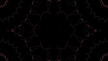 3D animasyon güzel video renkli soyut parlak ışık enerjisi 4K düz çizgi dalgaları merkezde yuvarlak ışık efekti, siyah arkaplan
