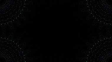 3D animasyon güzel video renkli soyut parlak ışık enerjisi 4K düz çizgi dalgaları merkezde yuvarlak ışık efekti, siyah arkaplan