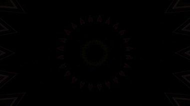 3D animasyon güzel video renkli soyut parlak ışık enerjisi 4K düz çizgi dalgaları merkezde yuvarlak ışık efekti, siyah arkaplan