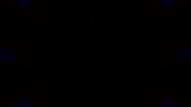 3D animasyon güzel video renkli soyut parlak ışık enerjisi 4K düz çizgi dalgaları merkezde yuvarlak ışık efekti, siyah arkaplan