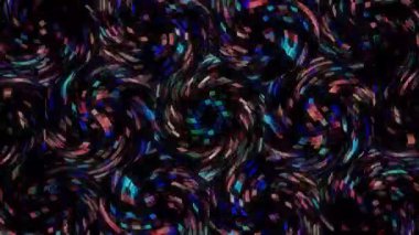 3D soyut parlak çizgiler, dalga, renkli, siyah arkaplan