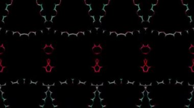 3D soyut parlak çizgiler, dalga, renkli, siyah arkaplan