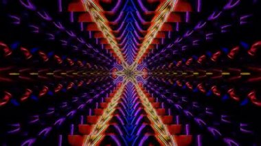 3D soyut parlak çizgiler, dalga, renkli, siyah arkaplan