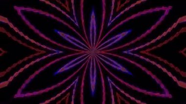 3D soyut parlak çizgiler, dalga, renkli, siyah arkaplan