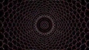 3D animasyon güzel video renkli soyut parlak ışık enerjisi 4K düz çizgi dalgaları merkezde yuvarlak ışık efekti, siyah arkaplan