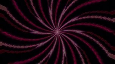 3D animasyon güzel video renkli soyut parlak ışık enerjisi 4K düz çizgi dalgaları merkezde yuvarlak ışık efekti, siyah arkaplan