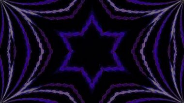 3D soyut parlak çizgiler, dalga, renkli, siyah arkaplan