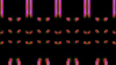 3D soyut parlak çizgiler, dalga, renkli, siyah arkaplan