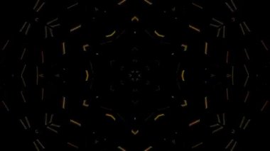 3D animasyon güzel video renkli soyut parlak ışık enerjisi 4K düz çizgi dalgaları merkezde yuvarlak ışık efekti, siyah arkaplan
