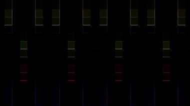 3D parlak çizgiler siyah arka planda dalga hareketini ayarlar.