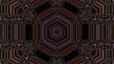 3D animasyon güzel video renkli soyut parlak ışık enerjisi 4K düz çizgi dalgaları merkezde yuvarlak ışık efekti, siyah arkaplan