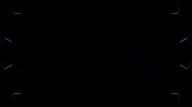 3D animasyon güzel video renkli soyut parlak ışık enerjisi 4K düz çizgi dalgaları merkezde yuvarlak ışık efekti, siyah arkaplan