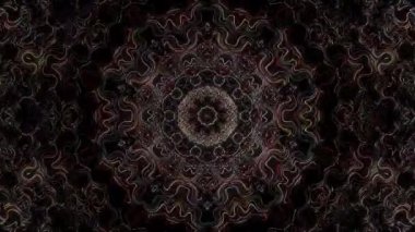 3D animasyon güzel video renkli soyut parlak ışık enerjisi 4K düz çizgi dalgaları merkezde yuvarlak ışık efekti, siyah arkaplan