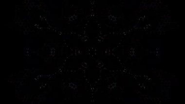 3D animasyon güzel video renkli soyut parlak ışık enerjisi 4K düz çizgi dalgaları merkezde yuvarlak ışık efekti, siyah arkaplan