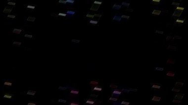 3D soyut parlak çizgiler, dalga, renkli, siyah arkaplan