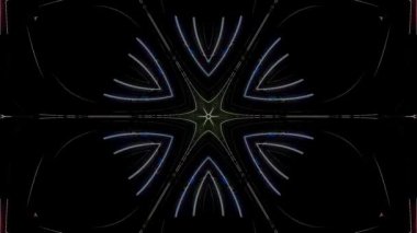 3D soyut parlak çizgiler, dalga, renkli, siyah arkaplan