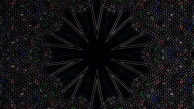 3D soyut parlak çizgiler, dalga, renkli, siyah arkaplan