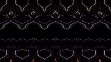 3D parlak çizgiler siyah arka planda dalga hareketini ayarlar.