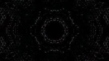 3D animasyon güzel video renkli soyut parlak ışık enerjisi 4K düz çizgi dalgaları merkezde yuvarlak ışık efekti, siyah arkaplan