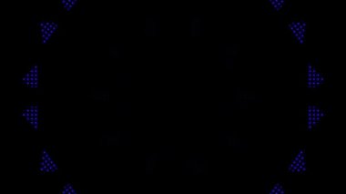 3D animasyon güzel video renkli soyut parlak ışık enerjisi 4K düz çizgi dalgaları merkezde yuvarlak ışık efekti, siyah arkaplan