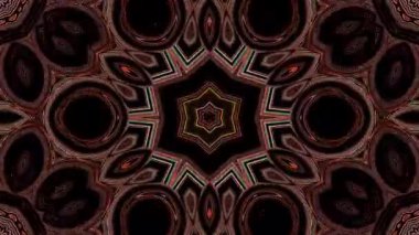 3D Animated digital abstract. Colorful curved and circular lines on black background, seamless loop