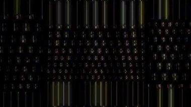 3D soyut parlak çizgiler, dalga, renkli, siyah arkaplan