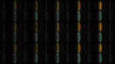 3D soyut parlak çizgiler, dalga, renkli, siyah arkaplan