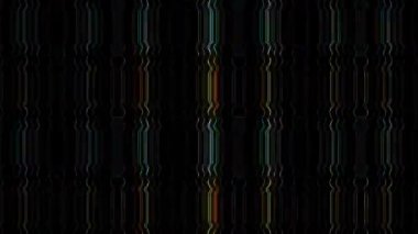 3D soyut parlak çizgiler, dalga, renkli, siyah arkaplan