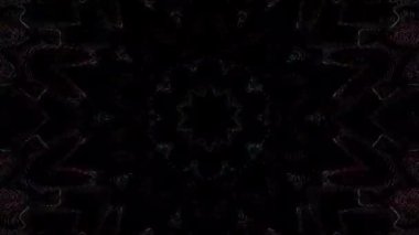 3D animasyon güzel video renkli soyut parlak ışık enerjisi 4K düz çizgi dalgaları merkezde yuvarlak ışık efekti, siyah arkaplan