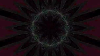 3D animasyon güzel video renkli soyut parlak ışık enerjisi 4K düz çizgi dalgaları merkezde yuvarlak ışık efekti, siyah arkaplan