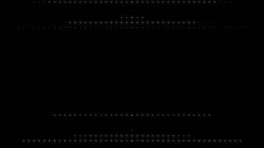 3D shining bright dots set colorful line wave motion, on black background