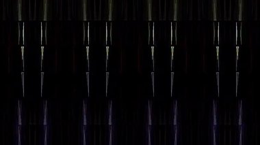 3D shining bright dots set colorful line wave motion, on black background