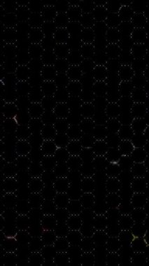 3D shining bright dots set colorful line wave motion, on black background