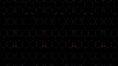 3D shining bright dots set colorful line wave motion, on black background