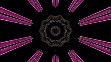 Parlayan güzel soyut bir kaleydoskop, ince hareketleri düzenleyen parlak bir ışık.