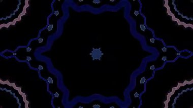 Parlayan güzel soyut bir kaleydoskop, ince hareketleri düzenleyen parlak bir ışık.