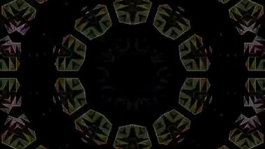 Parlayan güzel soyut bir kaleydoskop, ince hareketleri düzenleyen parlak bir ışık.