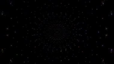 3D animasyon güzel video renkli soyut parlak ışık enerjisi 4K düz çizgi dalgaları merkezde yuvarlak ışık efekti, siyah arkaplan