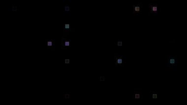 3D shining bright dots set colorful line wave motion, on black background
