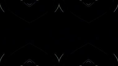 3D soyut parlak çizgiler, dalga, renkli, siyah arkaplan