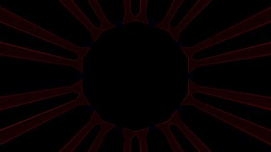 Parlayan güzel soyut bir kaleydoskop, ince hareketleri düzenleyen parlak bir ışık.