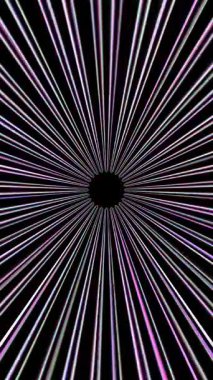 3D soyut parlak çizgiler, dalga, renkli, siyah arkaplan