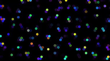 3D parlak noktalar, siyah arkaplan üzerinde renkli dalga hareketini ayarlar