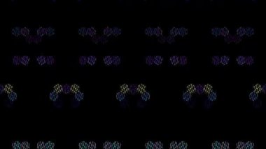 3D soyut parlak çizgiler, dalga, renkli, siyah arkaplan