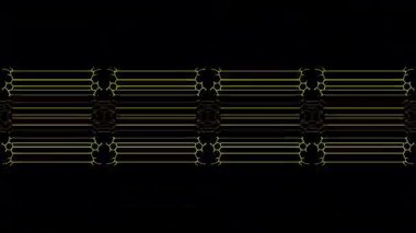 3D soyut parlak çizgiler, dalga, renkli, siyah arkaplan