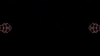 3D animasyon güzel video renkli soyut parlak ışık enerjisi 4K düz çizgi dalgaları merkezde yuvarlak ışık efekti, siyah arkaplan